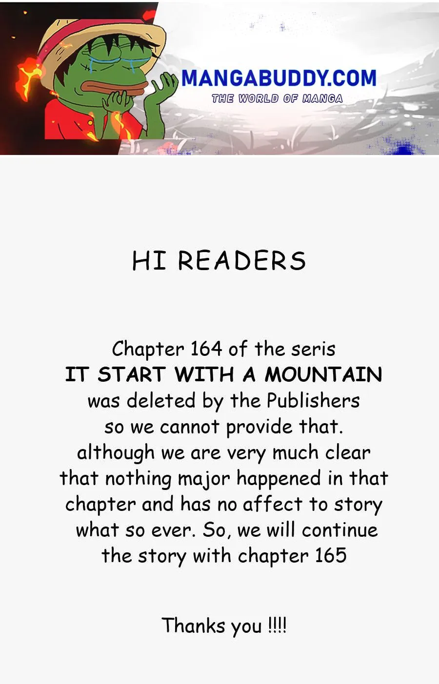 It Starts With A Mountain Kainu Manga Chapter 164 Page 1