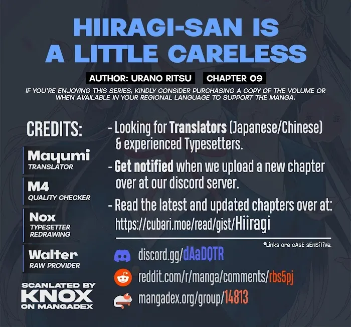 Hiiragi-San Is A Little Careless Kainu Manga Chapter 9 Page 17