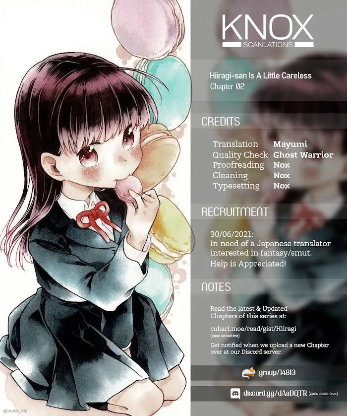 Hiiragi-San Is A Little Careless Kainu Manga Chapter 2 Page 1