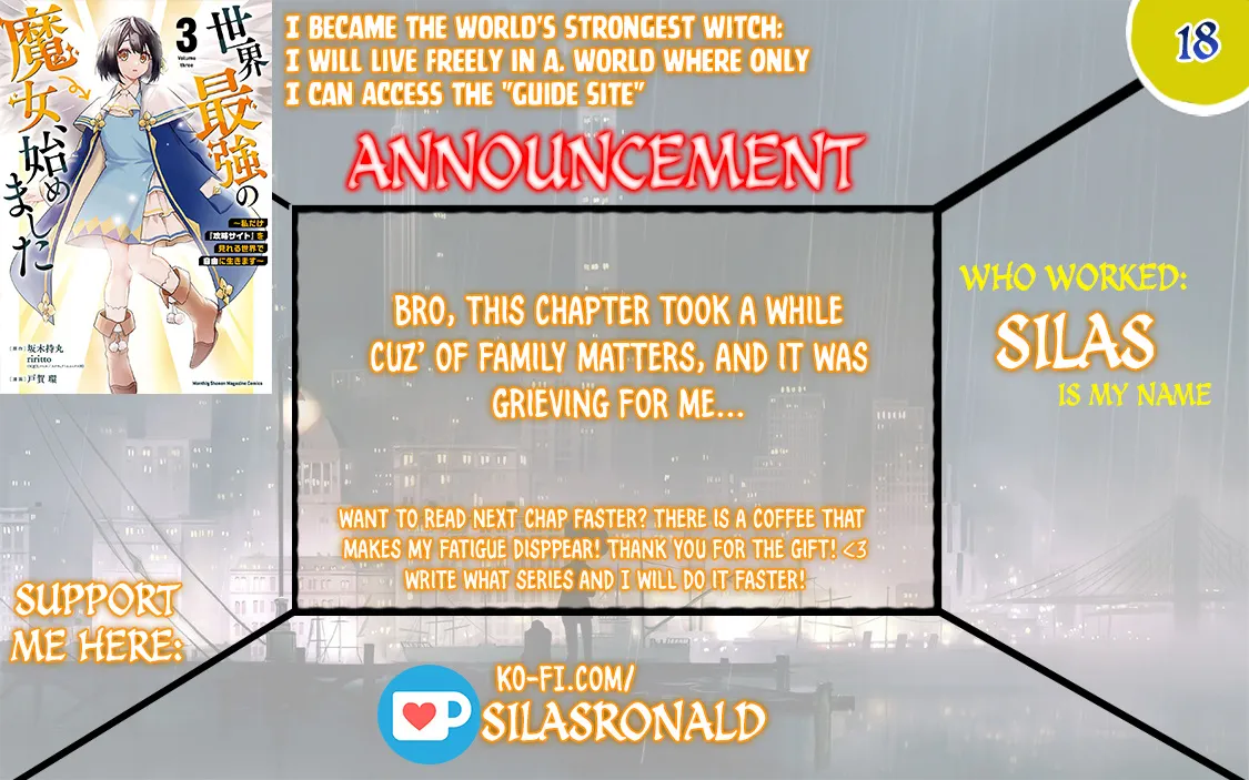I Became the World's Strongest Witch, ~I Will Live Freely in a World Where Only I Can Access the "Guide Site"~ Kainu Manga Chapter 18 Page 1